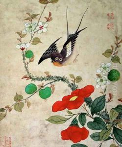 One of a series of paintings of birds and fruit, late 19th century 3 by Guoche Wang