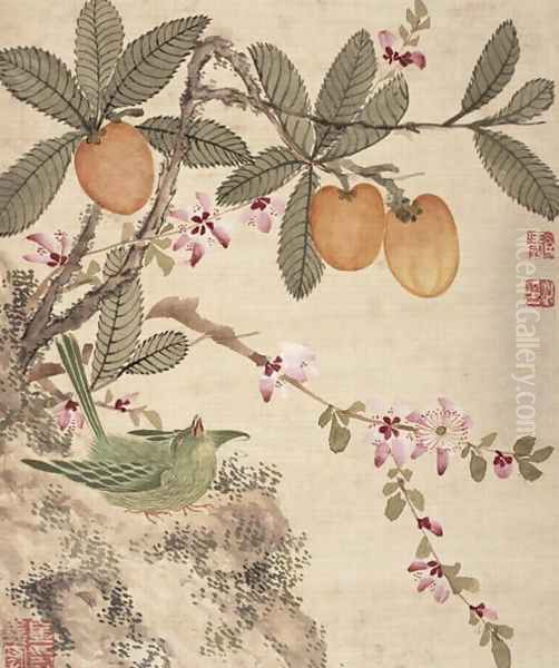 One of a series of paintings of birds and fruit, late 19th century 2 - view 1