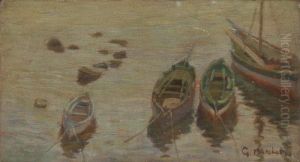 Barche All'ormeggio by Guglielmo Micheli