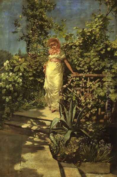 Young Woman in a Garden - view 1