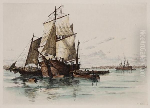 Ships In New York Harbor - view 1