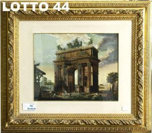 Arco Della Pace Con In Sfondo Duomo Di Milano by Giovanni Migliara