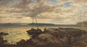 Morning - Landing Fish At Blackrock, Galway Bay by Thomas Rose Miles