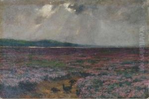 Tract Of Scottish Heath Land With Five Grouse In The Foreground by John Guille Millais