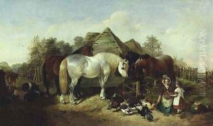 The Farmstead, 1858 by Henry Woollett