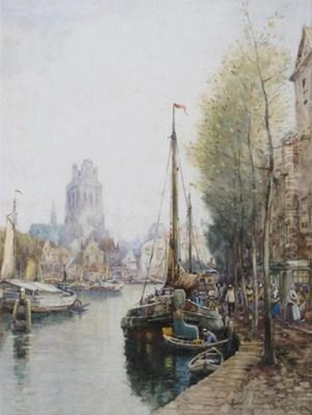 Barges On A Dutch Canal - view 1
