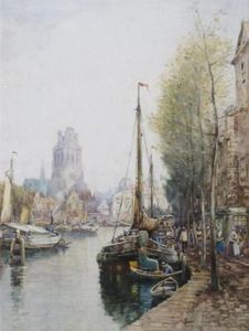 Barges On A Dutch Canal