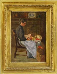 Seated Woman Paring Apples.