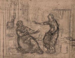 Femmes Dans Une Laiterie by Jean-Francois Millet