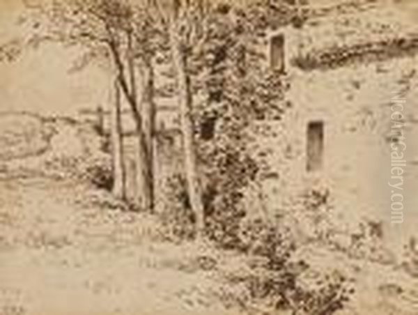Cour D'eau Le Long D'une Ferme, Campagne De Vichy.palais - view 1