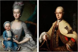Paar Barockportraits by Johann Michael Millitz