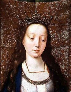 St. Catherine and the Philosophers, detail of the head of St. Catherine (detail)