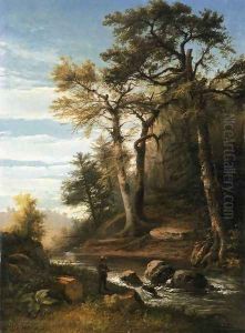 Fisherman by a Stream by John Williamson