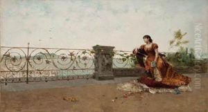Joven Desde Una Terraza by Francisco Miralles Galup