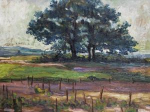 Landscape With Oak Trees by Jean Misceslas Peske