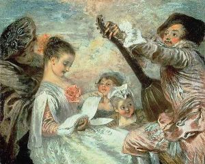 The Music Lesson by Jean-Antoine Watteau