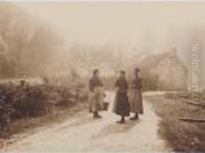 A Group Of Five Photographs, Including 'commerage', Early 20th Century by Leonard Misonne