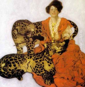 Woman with Leopards