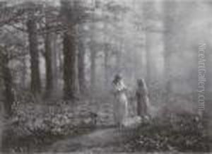 Landscape With Two Girls by Leonard Misonne