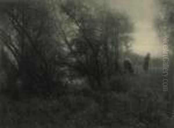 Girl In Field With Cow. - view 1