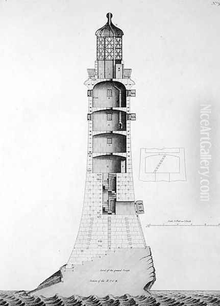 Edystone Lighthouse engraved by Edward Rooker (c.1712-74), 1763 - view 1