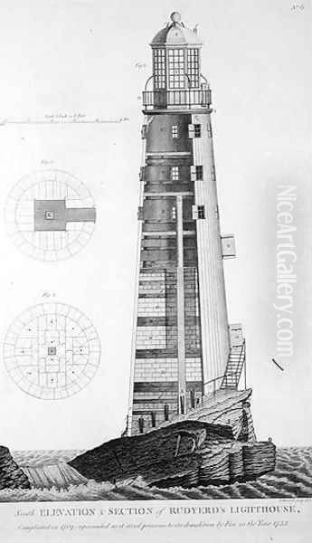 Edystone Lighthouse engraved by John Record (fl.1768-80), 1784 - view 1