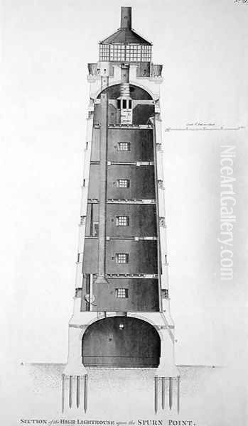 Edystone Lighthouse engraved by John Record (fl.1768-80), 1781 - view 1