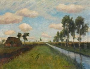 Moorlandschaft (silberwolken - Moorkanal) by Otto Modersohn