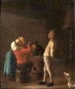Joueurs De Cartes Dans Une Taverne
Panneau De Chene, Deux Planches, Non Parquete by Jan Miense Molenaer
