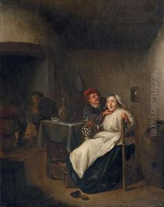 Interieur Mit Trinkendem Paar by Jan Miense Molenaer