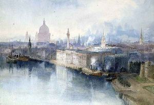 London from the Tower Bridge, 1914 by Richard Henry Wright