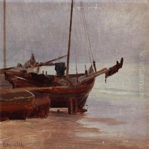Baade Paa Stranden I Lonstrup by Christian Molsted