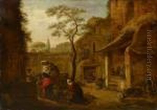 Italian Market Place Scene - view 1