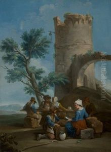 Contadini Presso Un Rudere Antico