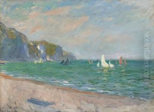 Bateaux Devant Les Falaises De Pourville