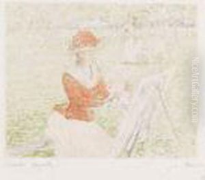 Femme Au Chevalet by Claude Oscar Monet