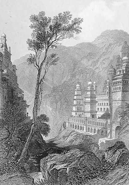 Jain Temples, Muktagerri, engraved by Finden, from World Religion, published by A. Fullarton & Co. - view 1