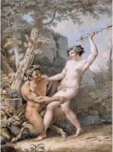 Satyre Et Bacchante En Sous-bois