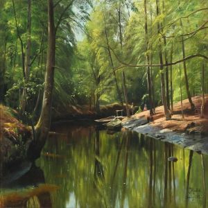 Summer Scenery From Saeby Stream by Peder Mork Monsted