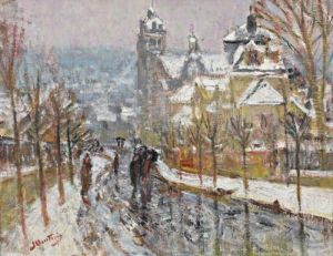 Paysage D'hiver by Pierre Eugene Montezin