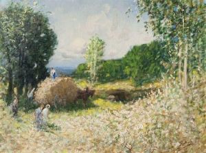 Les Fenaisons En Bord De L'essonne by Pierre Eugene Montezin