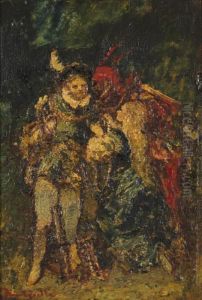 Deux Figures by Adolphe Joseph Thomas Monticelli