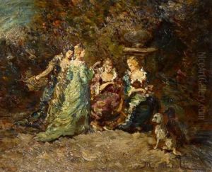 Women In Park by Adolphe Joseph Thomas Monticelli