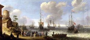 Dutch Warships in an Estuary by Adam Willaerts