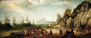 Wild goat hunting on the coast, 1620 by Adam Willaerts