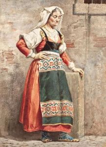 Modelo Vestida De Campesina Italiana by Tomas Moragas y Torras