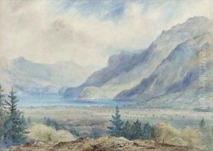 A mountainous lake landscape by Elijah Walton