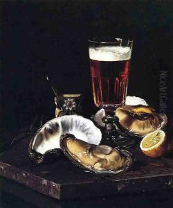 Still Life with Beer and Oysters by Andrew John Henry Way