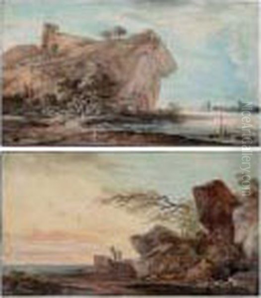 Paire De Paysage Aux Rochers - view 1