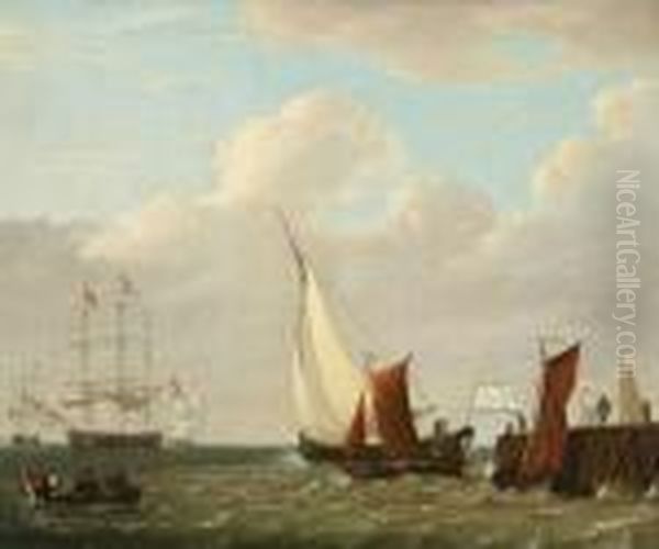 Driemaster Voor Anker En Vissersboten Bij Staketsel Met Figuren - view 1